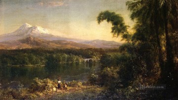 150の主題の芸術作品 Painting - エクアドルの風景の中の人物 ハドソン川のフレデリック・エドウィン教会
